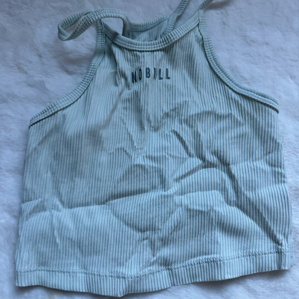 NOBULL Sky Blue Ribbed Halter Top